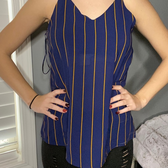 Blue & Orange Striped Tank - Picture 1 of 4